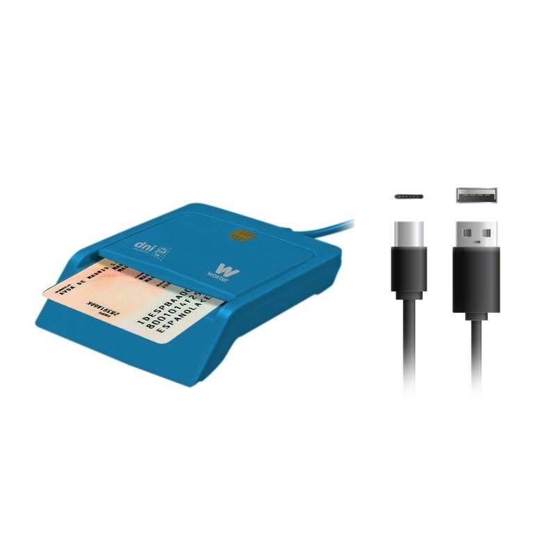 LECTOR DNI Y TARJETAS WOXTER PE-26-197 USB C AZUL