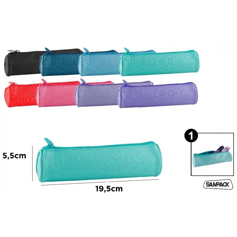 ESTUCHE DE 1 CREMALLERA REDONDO 19.5x5