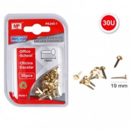 ENCUADERNADORES DORADOS 19MM 30 UDS