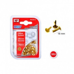 ENCUADERNADORES DORADO 18MM 30 UDS