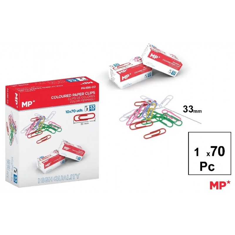 CLIPS DE COLORES 33mm CAJA 70UDS N 2