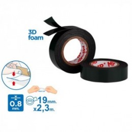 CINTA ADHESIVA DOBLE CARA 0.8MM 19MM*2.3MTS