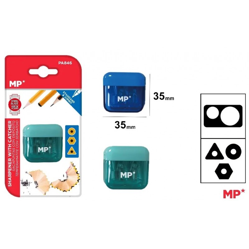 SACAPUNTAS DOBLE CON TAPA Y DEPOSITO MP