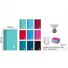BLOCK OCTAVO 50 HOJAS CUADRICULA 4x4 90GR 105x155
