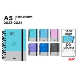 AGENDA ESCOLAR DIA PAGINA A5 TAPA DURA 2023/2024