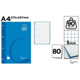RECAMBIO A4 90GR/M2 80 HOJAS 4 TALADROS AZUL OSCUR