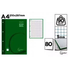 RECAMBIO A4 90GR/M2 80 HOJAS 4 TALADROS VERDE CLAR