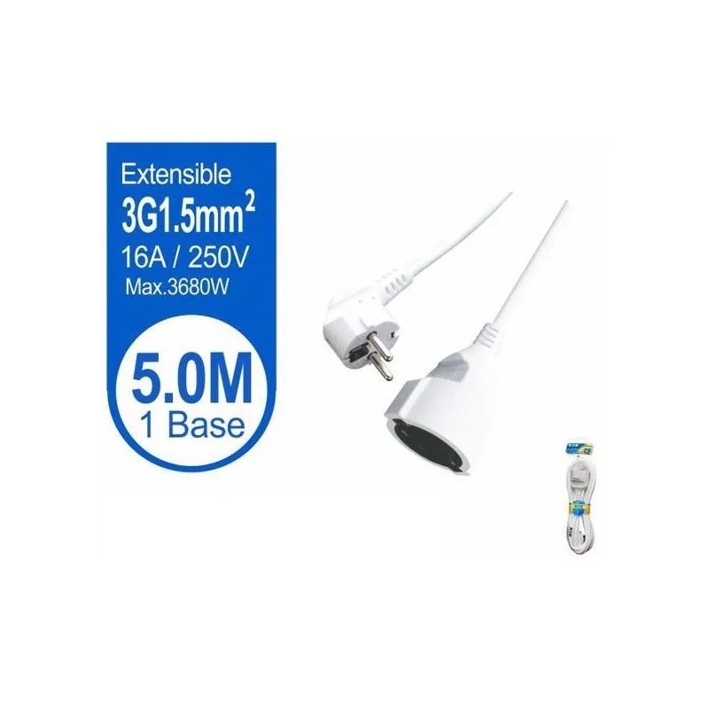 ALARGADERA 1 TOMA 5M CABLE