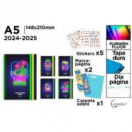 AGENDA ESCOLAR DIA PAGINA A5 TAPA DURA 2024/2025