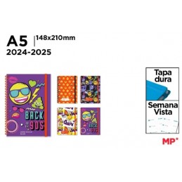 AGENDA ESCOLAR SEMANA VISTA A5 TAPA DURA 2024/2025