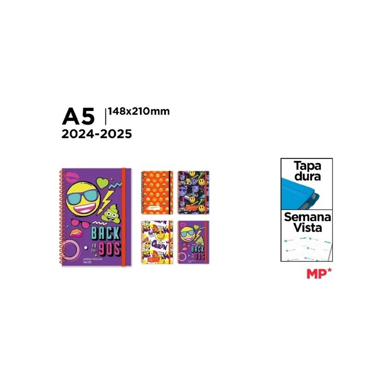 AGENDA ESCOLAR SEMANA VISTA A5 TAPA DURA 2024/2025