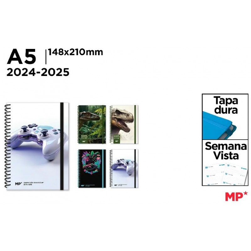 AGENDA ESCOLAR SEMANA VISTA A5 TAPA DURA 24/25