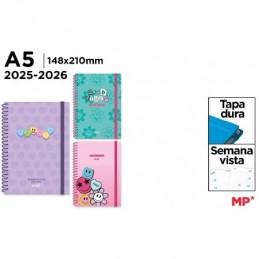 AGENDA ESCOLAR A5 SEMANA VISTA TAPA DURA EMOJI