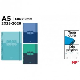 AGENDA ESCOLAR A5 DIA PAGINA TAPA DURA 2