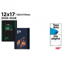AGENDA ESCOLAR 12x17 DIA PAGINA TAPA DURA DINOSAUR