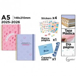 AGENDA ESCOLAR A5 PREMIUM DIA PAGINA PP SONREIR