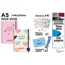 AGENDA ESCOLAR A5 DIA PAGINA TAPA DURA POTENCIAL