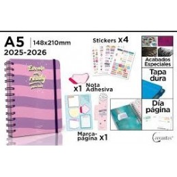 AGENDA ESCOLAR A5 PREMIUM DIA PAGINA TAPA DURA