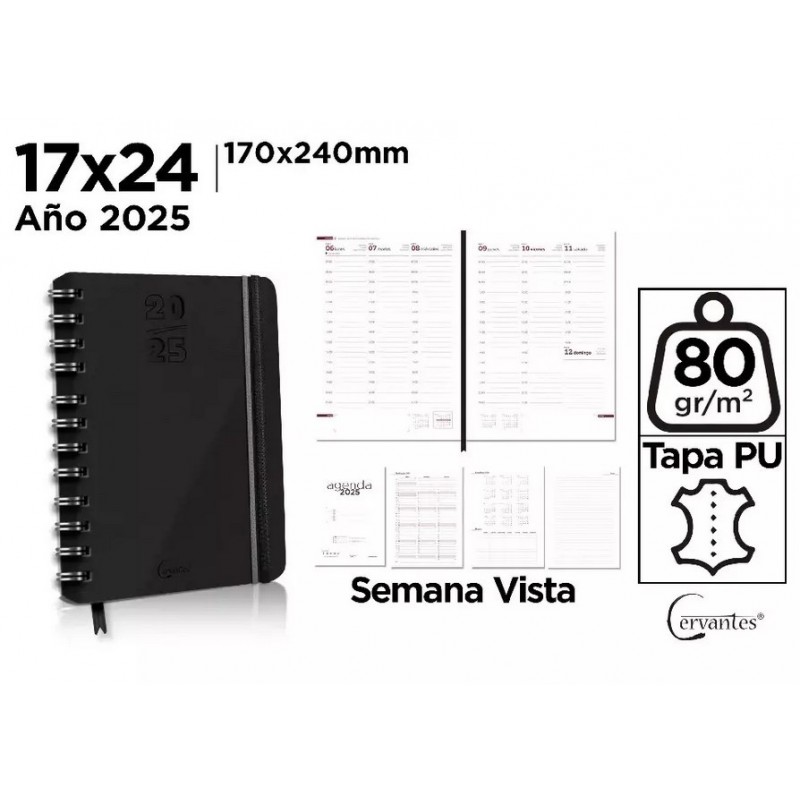 AGENDA 2025 SEMANA VISTA TAPA POLIPIEL 17x24