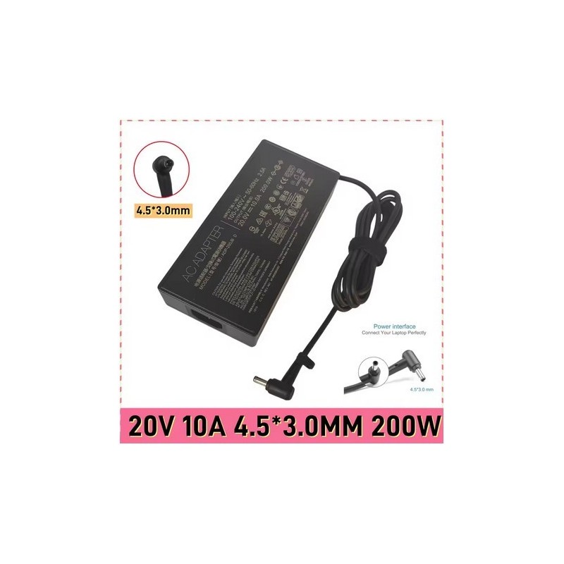 CARGADOR MSI CHICONY 20V 10AMP 4.5x3.0mm 200W