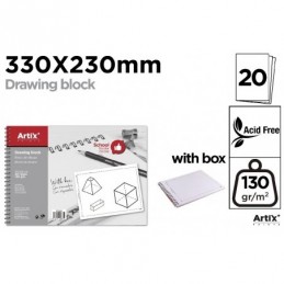 BLOC DE DIBUJO CON RECUADRO 20 HOJAS