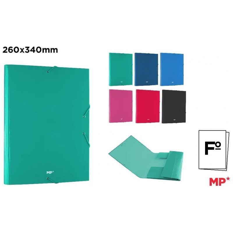 CARPETA CON SOLAPA Y GOMA FOLIO COLORES SURTIDO