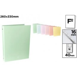 CARPETA CARTON 4 ANILLAS FOLIO PASTEL SURTIDO