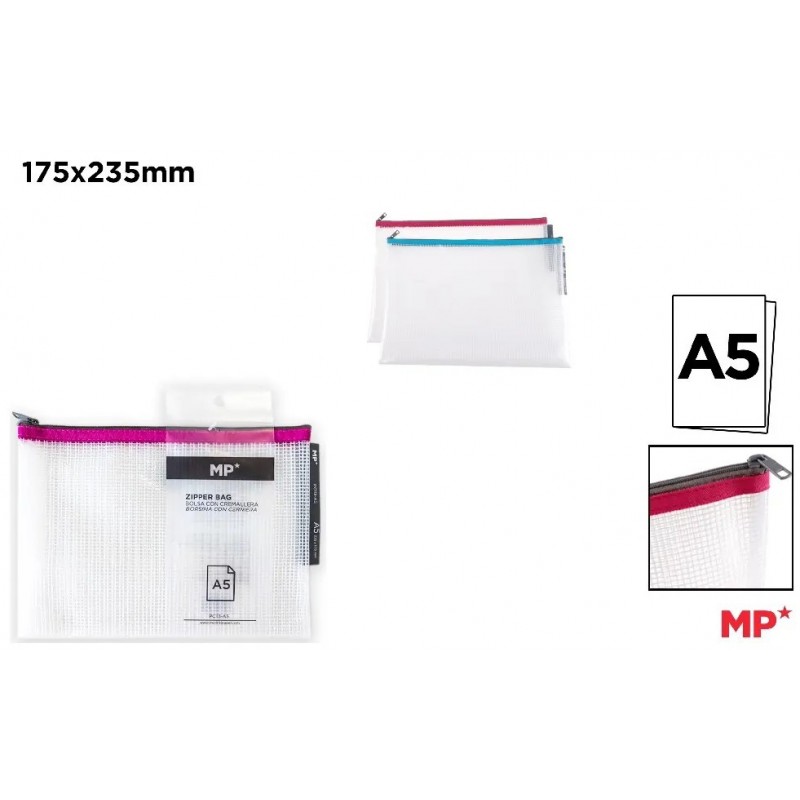 BOLSA TRANSPARENTE EVA CON CREMALLERA A5