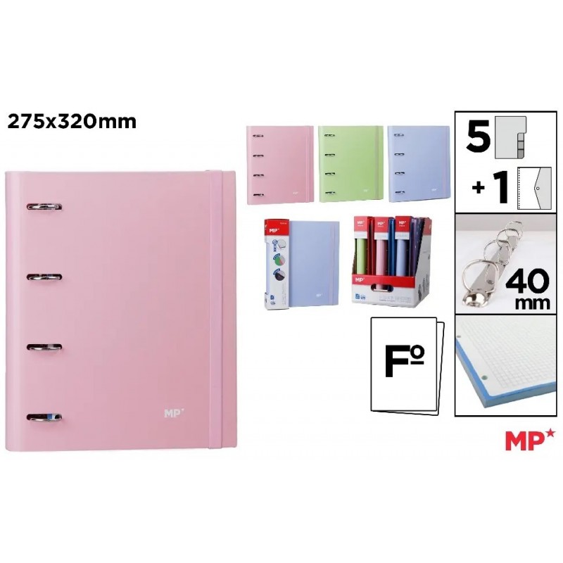CARPEBLOCK 4 ANILLAS FOLIO CON RECAMBIO COLORES