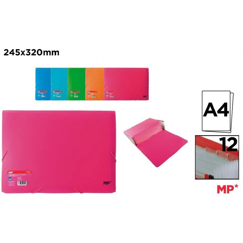 CARPETA FUELLE A4 FLUORESCENTE 13 DEPARTAMENTOS
