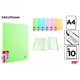 CARPETA 10 FUNDAS TAPAS A4 PASTEL