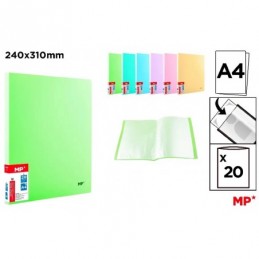 CARPETA 20 FUNDAS A4 TAPA PASTEL
