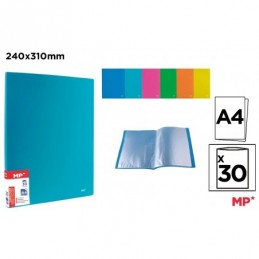 CARPETA DE 30 FUNDAS A4 TAPA FLUORESCENTE