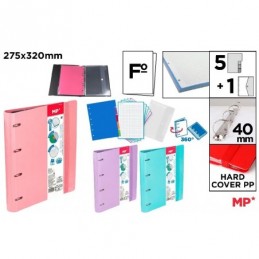 CARPETA PP 4 ANILLAS FOLIO PLUS RECAMBIO Y SEPARAD