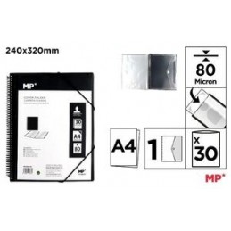 CARPETA 30 FUNDAS A4 CON ESPIRAL Y GOMAS