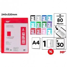 CARPETA TRANSLUCIDA 30 FUNDAS A4 CON ESPIRAL