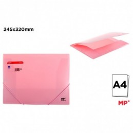CARPETA CON SOLAPA Y GOMA A4 ROSA