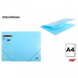 CARPETA CON SOLAPA Y GOMA A4 AZUL CIELO
