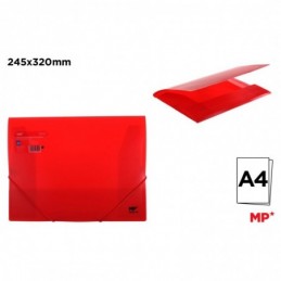 CARPETA CON SOLAPA Y GOMA A4 ROJO CLARO