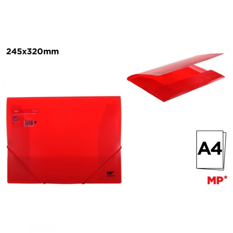 CARPETA CON SOLAPA Y GOMA A4 ROJO CLARO