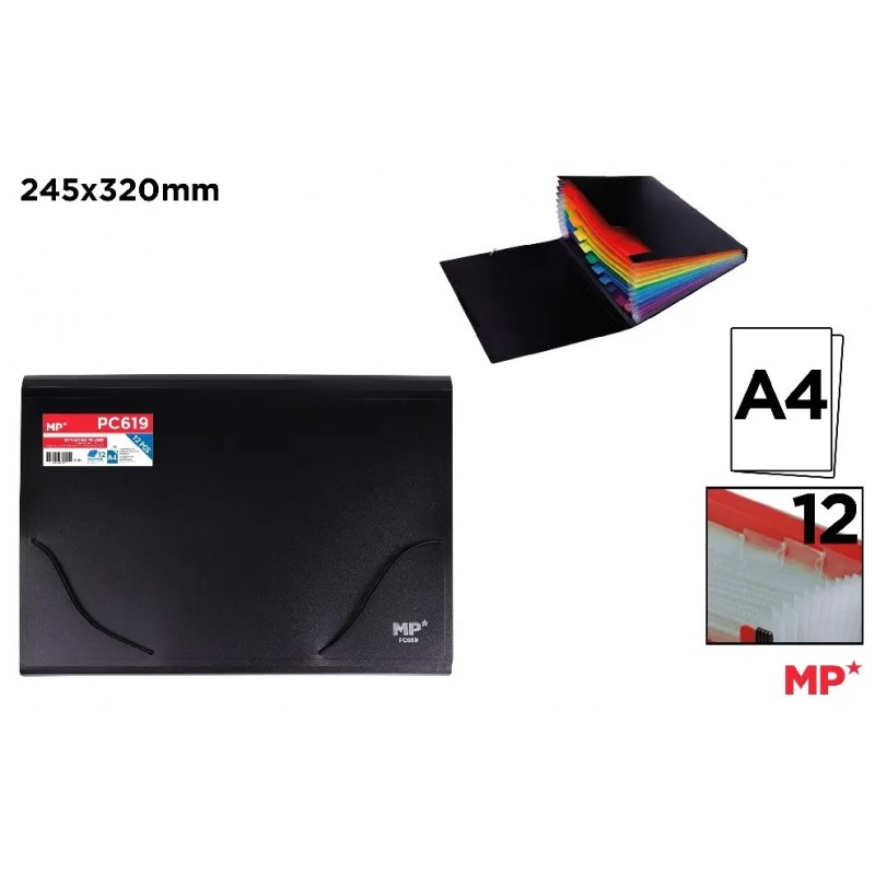 CARPETA FUELLE A4 CON GOMO MULTICOLOR