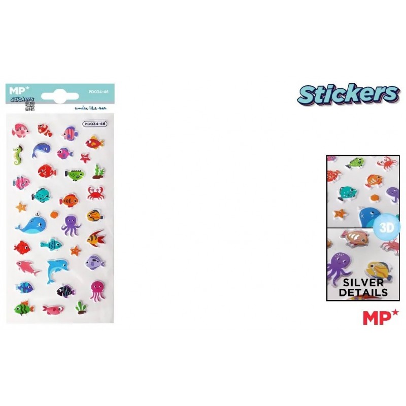 PEGATINAS STICKERS RELIEVE 3D PECES