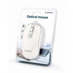 RATON GEMBIRD WIRED OPTICAL MOUSE USB WHITE