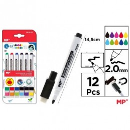MARCADOR DE PIZARRA 12 UDS COLORES VARIOS