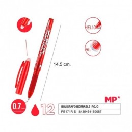 BOLIGRAFO BORRABLE ROJO MP