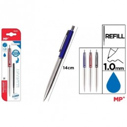 BOLIGRAFO DE METAL AZUL CON RECAMBIO