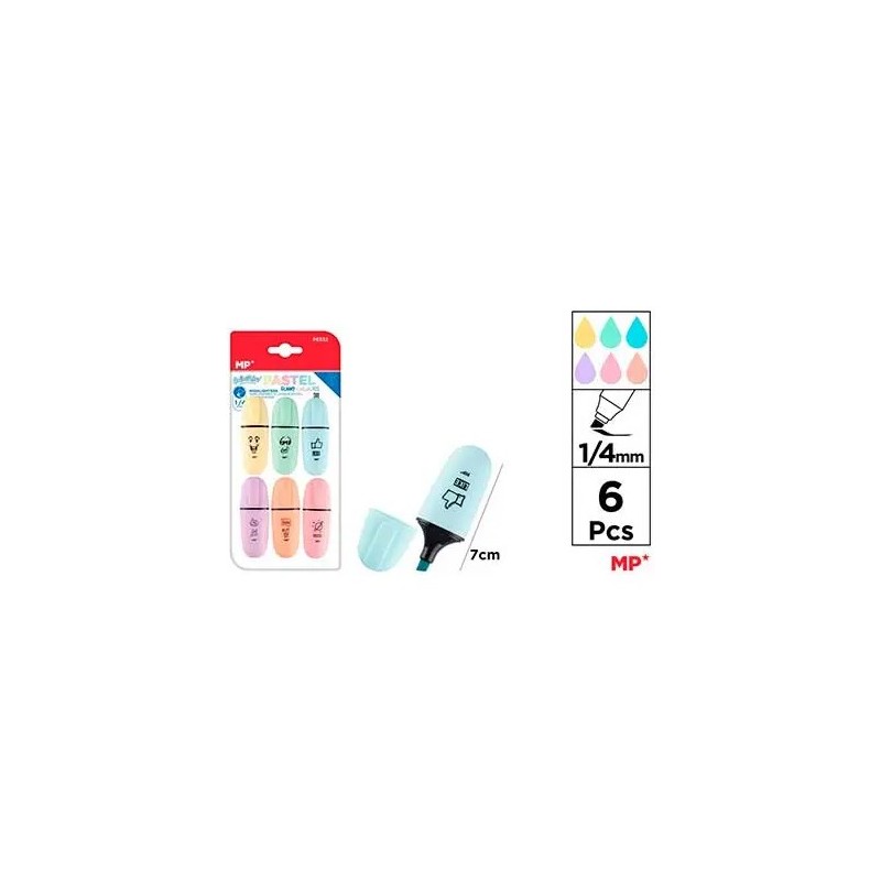 MARCADOR PASTEL MINI 6UDS
