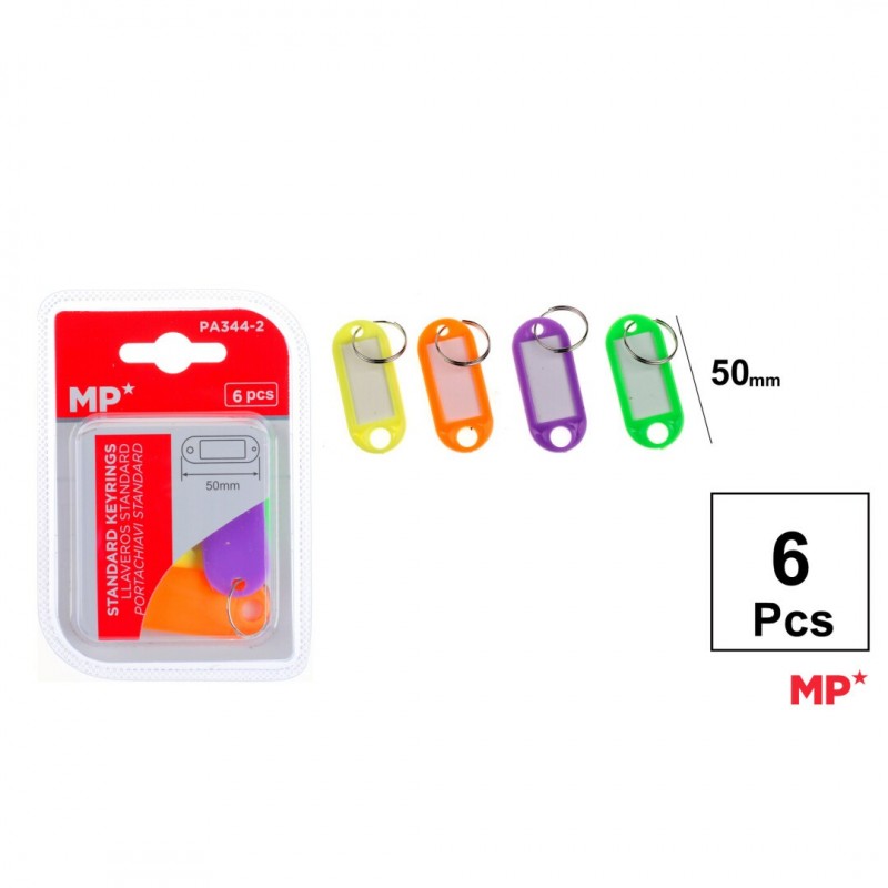 LLAVEROS STANDARD FLUORESCENTE 50mm 6 UDS