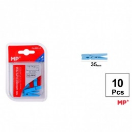 PINZA MADERA DE COLORES 35mm 10UDS