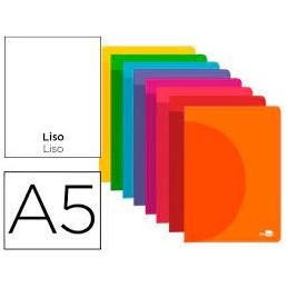 LIBRETA LIDERPAPEL A5 PLASTICO 48H 90G LISA SIN MA
